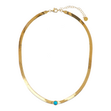 Snake necklace with colored center