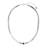 Snake necklace with colored center