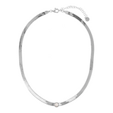 Snake necklace with colored center