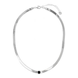 Snake necklace with colored center