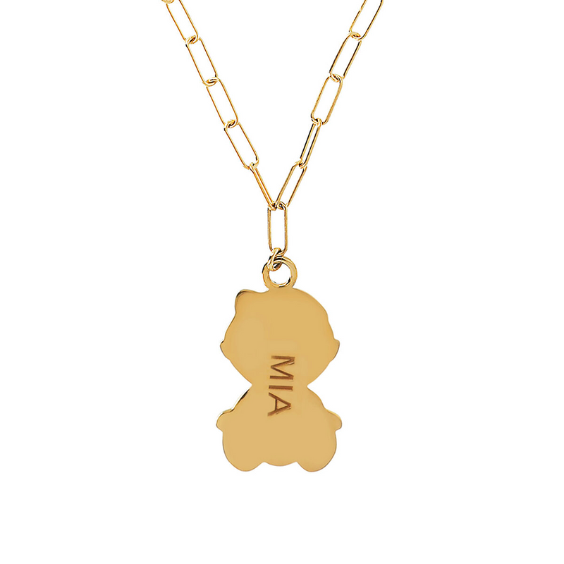 Necklace with Large Baby Pendant and Engraving
