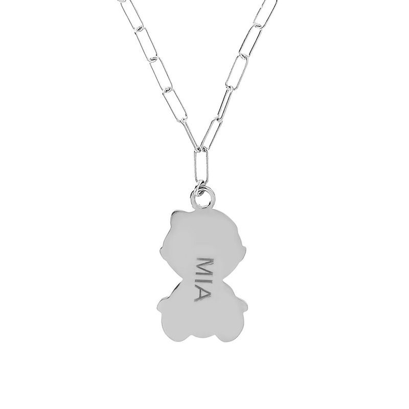 Necklace with Large Baby Pendant and Engraving