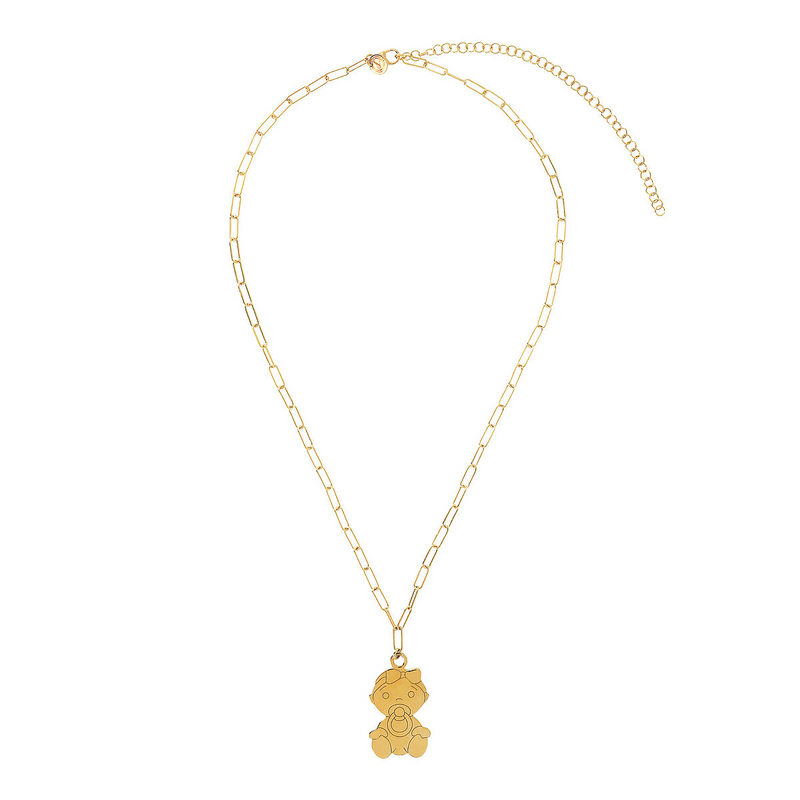 Necklace with Large Baby Pendant and Engraving