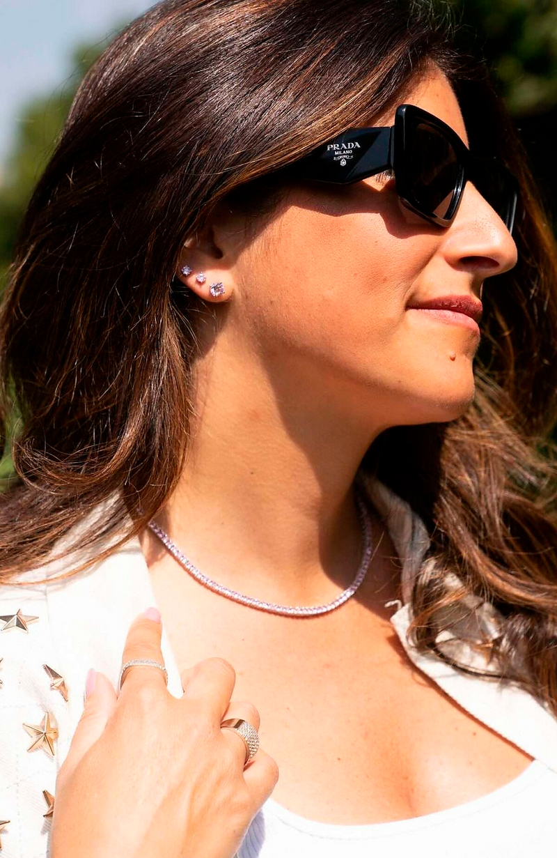 Pink Tennis Necklace