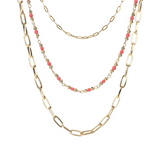 EXCLUSIVE: 3-row necklace with colored stones