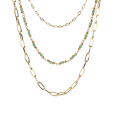 EXCLUSIVE: 3-row necklace with colored stones
