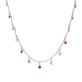 Necklace with colored stones pendants