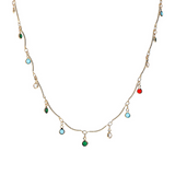 Necklace with colored stones pendants