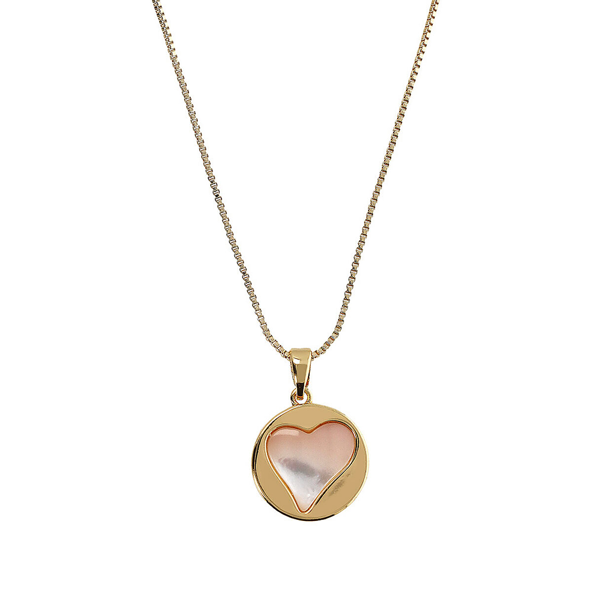 Collana con pendente cerchio e cuore interno - L DI LINDA