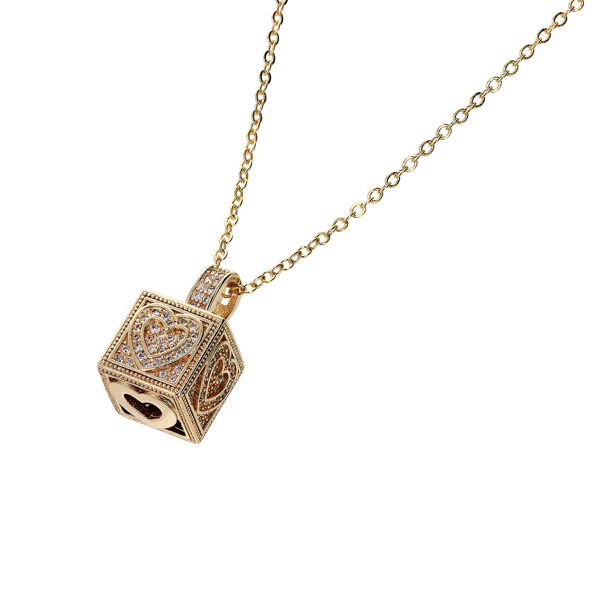 Collana con cubo Cuore - L DI LINDA