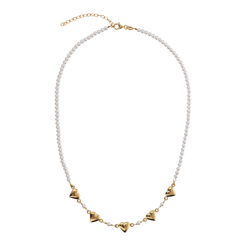 Pearls and Hearts Necklace