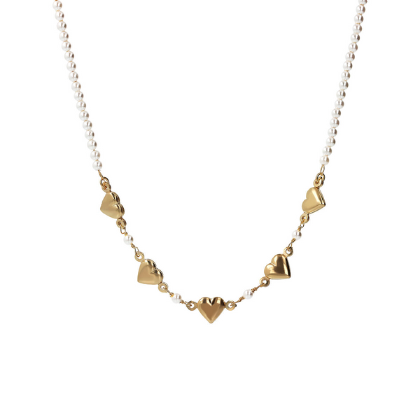 Pearls and Hearts Necklace