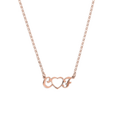 Necklace with Initials and Central Heart