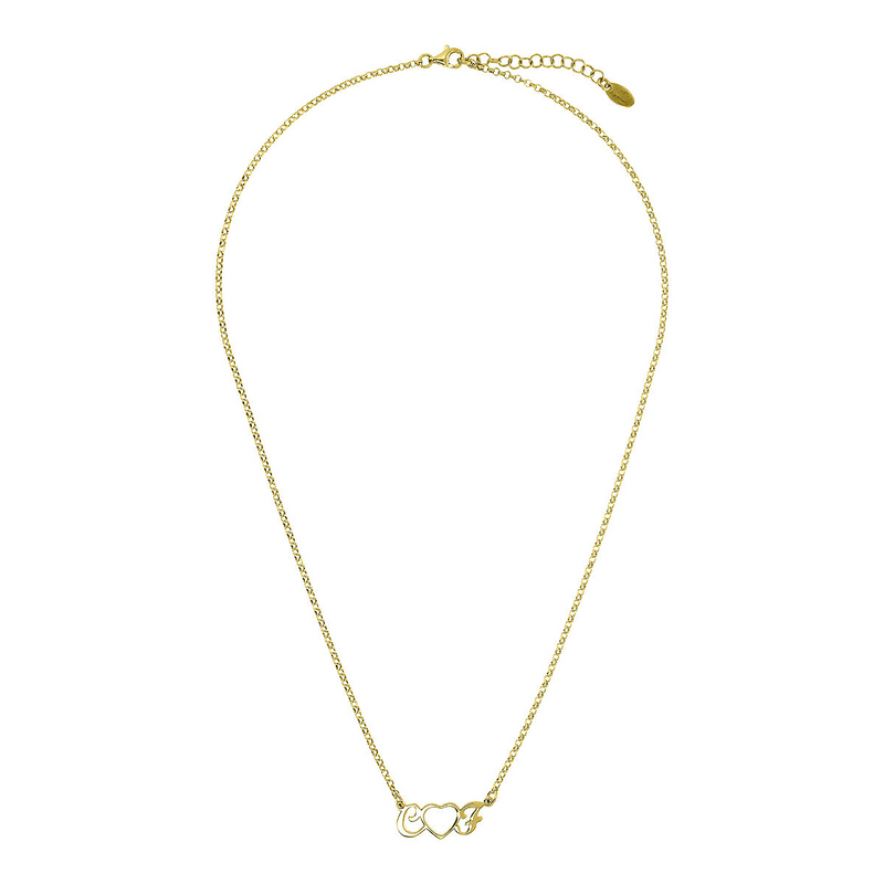 Necklace with Initials and Central Heart
