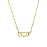 Necklace with Initials and Central Heart