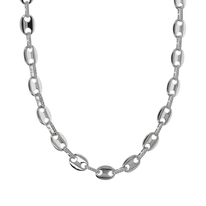 Link Necklace with Zircon Details