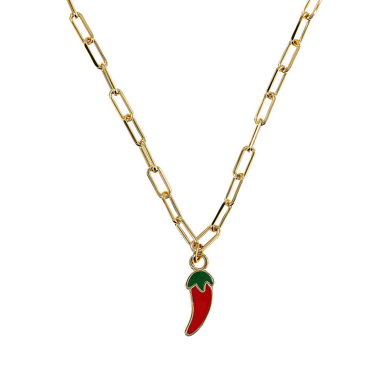 Taste of the Sea: Necklace 1 Pendant lemon/chili/octopus
