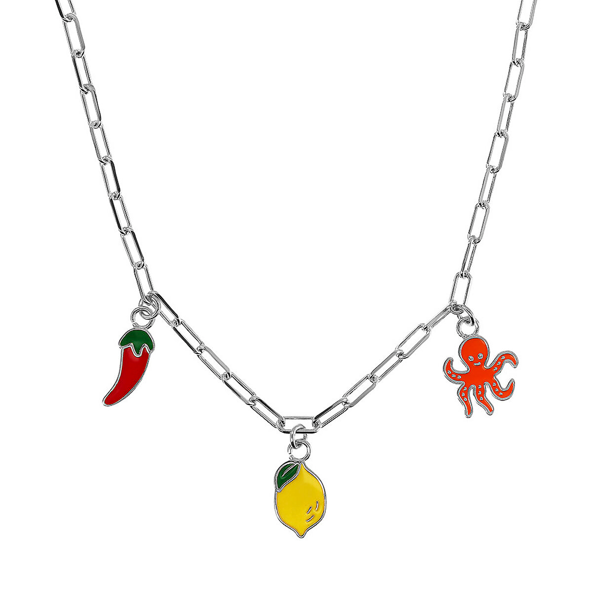 Sapore di Mare: Collana 1 Ciondolo limone/peperoncino/polpo - L DI LINDA