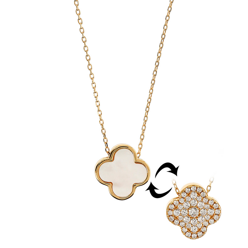 Double Color Clover Necklace
