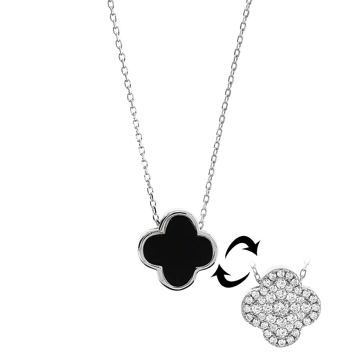 Collana Quadrifoglio Doppio Colore - L DI LINDA