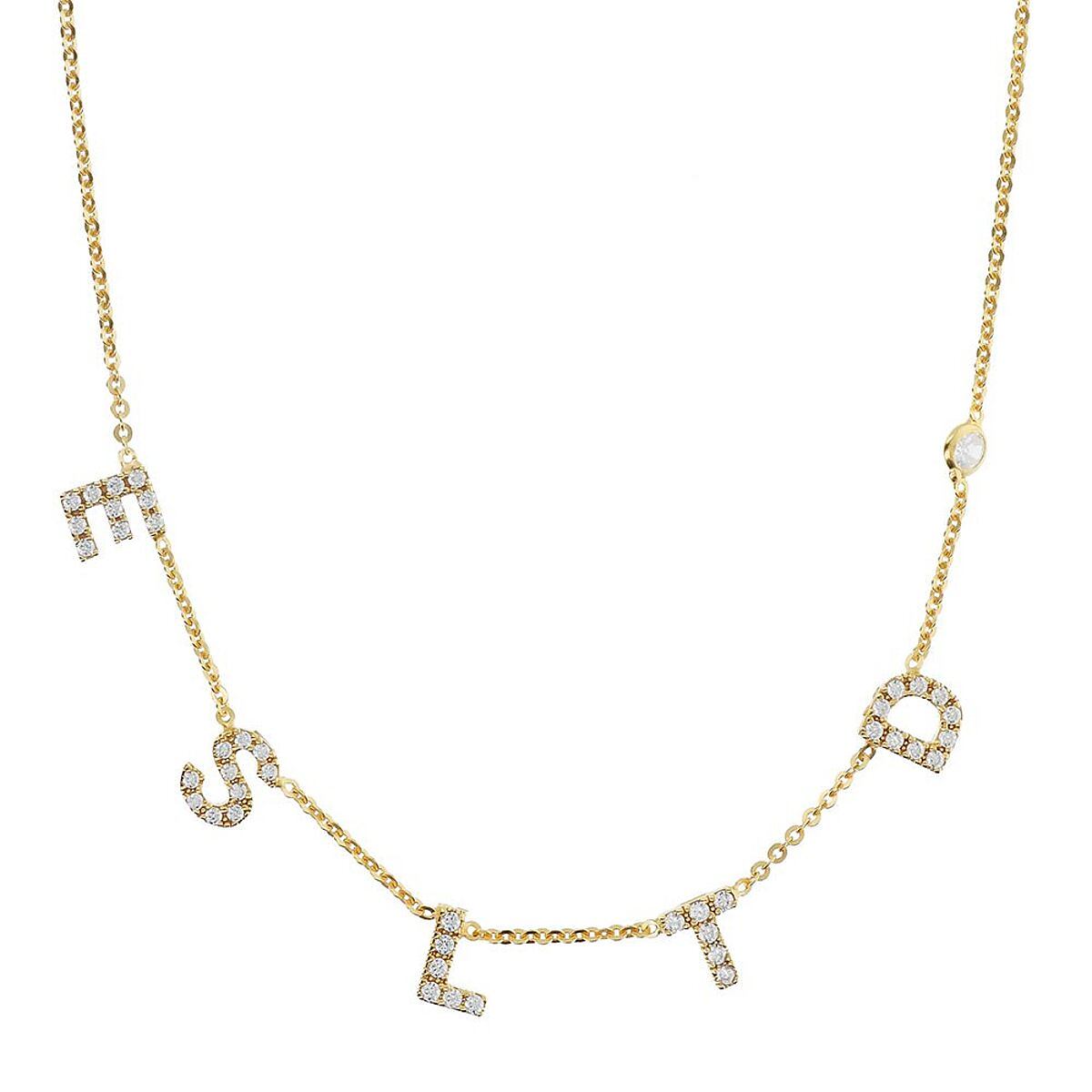 Collana in argento 925 con iniziale placcata oro personalizzabile Collana in argento 925 con iniziale placcata oro personalizzabile
