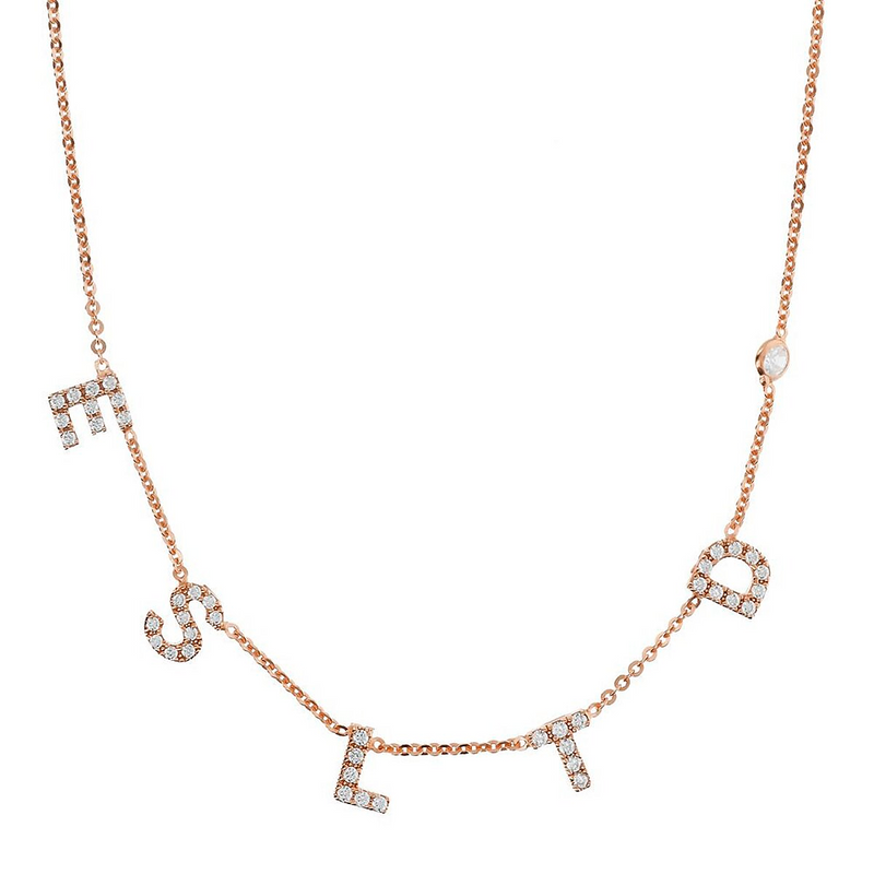 Roheafer Collana Iniziale In Argento 925 Con Zirconi Cubici – Lettera A-Z, Catena Regolabile 40+5 Cm, Regalo Donna
