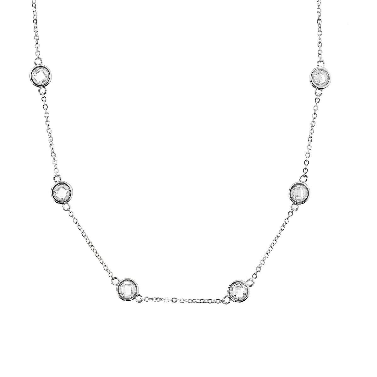 Collana Fine con Castoncini in Zirconi - L DI LINDA
