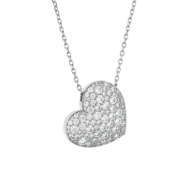 Heart Pendant Necklace with Pavé