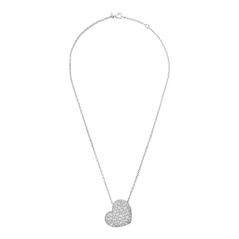 Heart Pendant Necklace with Pavé