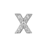 Earring with initial in zirconia Silver