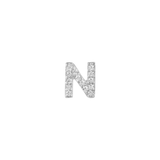 Earring with initial in zirconia Silver
