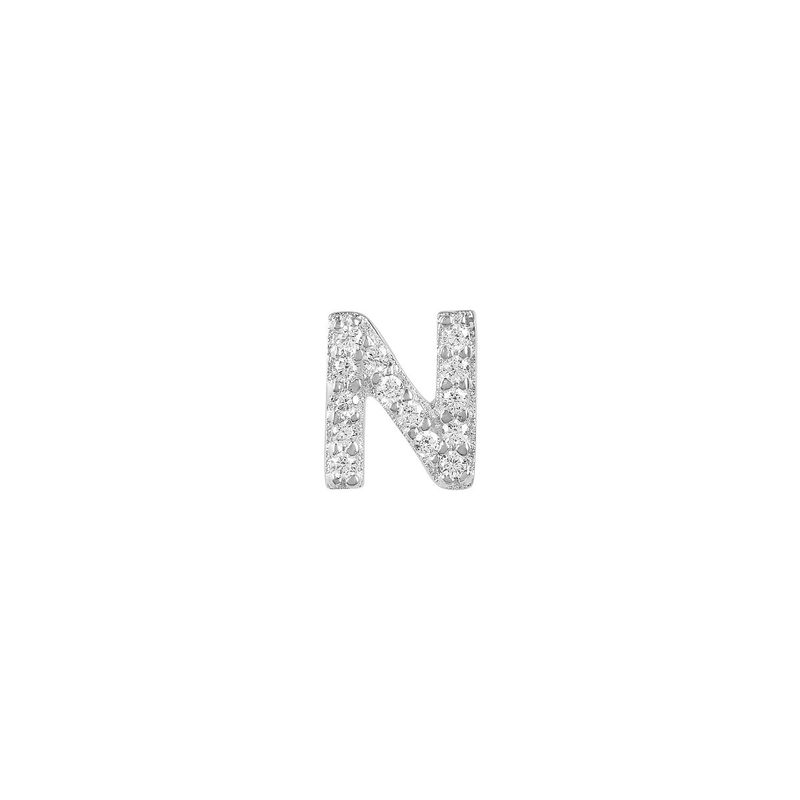 Earring with initial in zirconia Silver