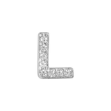 Earring with initial in zirconia Silver