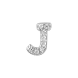 Earring with initial in zirconia Silver