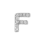 Earring with initial in zirconia Silver