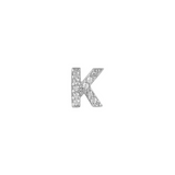 Earring with initial in zirconia Silver