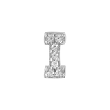 Earring with initial in zirconia Silver