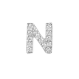 Earring with initial in zirconia Silver
