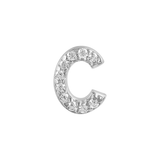 Earring with initial in zirconia Silver