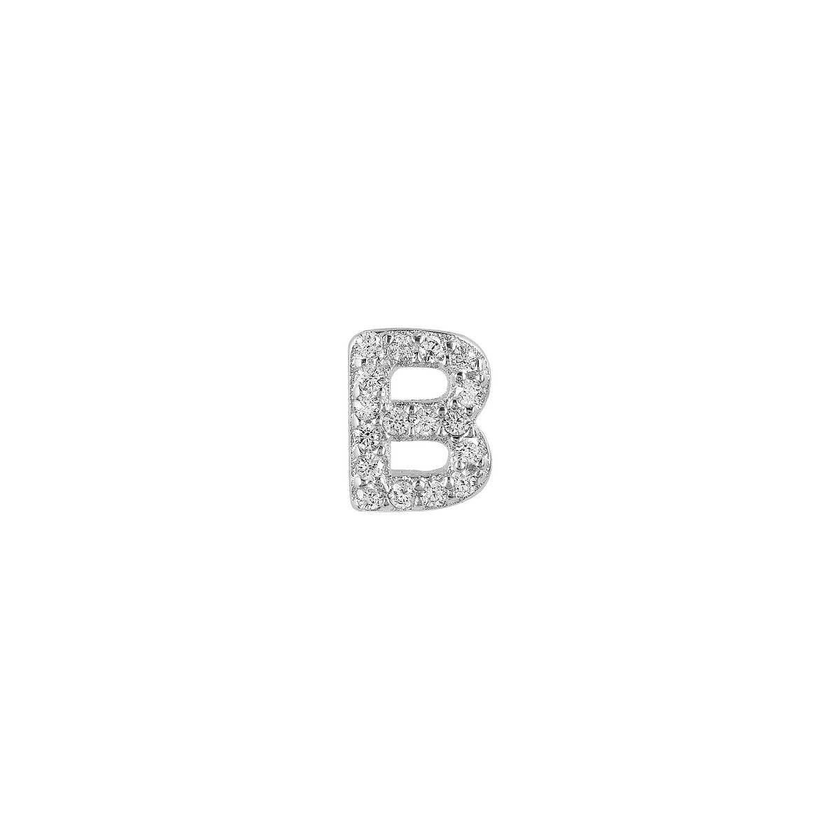 Orecchino con iniziale in zirconi Silver - L DI LINDA
