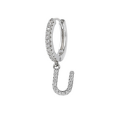 Zirconia Initial Pendant Earring