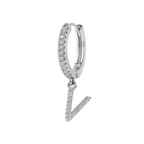 Zirconia Initial Pendant Earring
