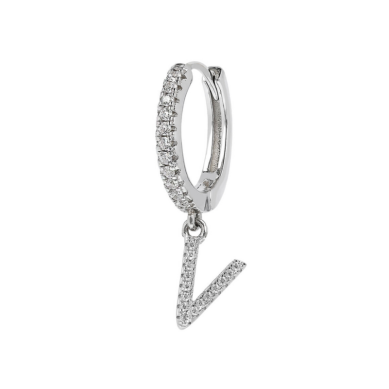 Zirconia Initial Pendant Earring