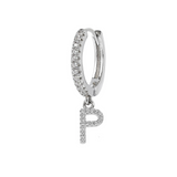 Zirconia Initial Pendant Earring