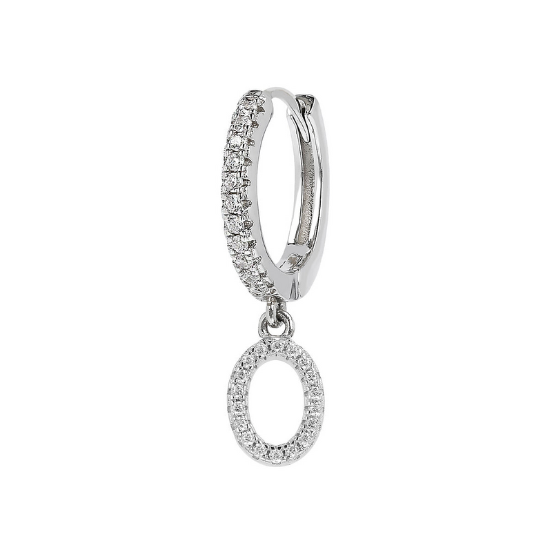 Zirconia Initial Pendant Earring