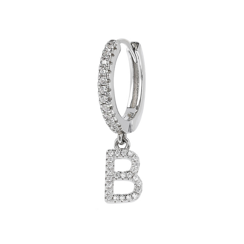 Zirconia Initial Pendant Earring