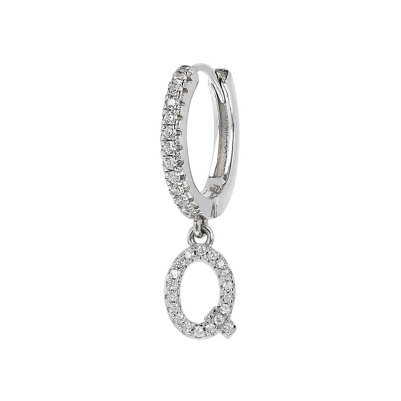 Zirconia Initial Pendant Earring