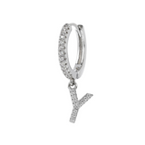 Zirconia Initial Pendant Earring