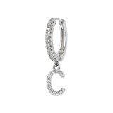 Zirconia Initial Pendant Earring
