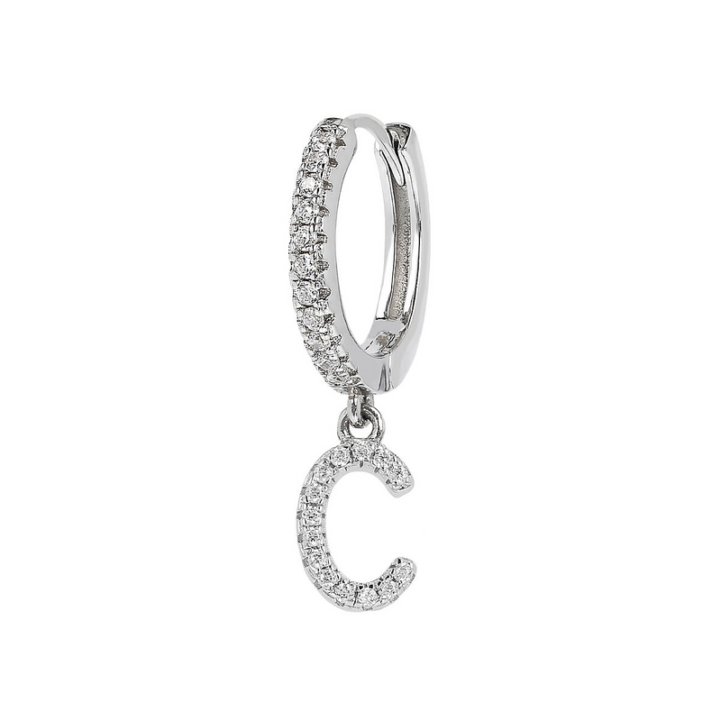 Zirconia Initial Pendant Earring